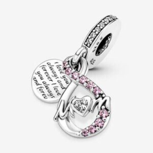 Pandora Mom Infinity Pav Double Dangle Charm - Picture 4 of 6